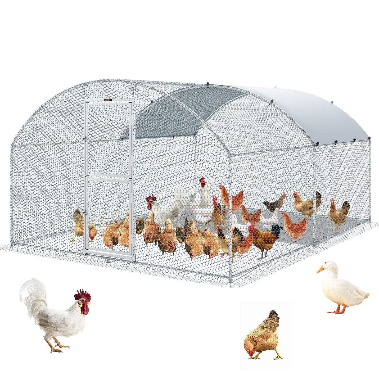 Hühnerstall, 4 x 3 x 2 m Hühnerhaus Freilaufgehege mit Sonnenschutzdach PE-Plane, Stahl Kleintierstall Hühnerhaus Dach Geflügelstall Hühnerkäfig für Hühner, Enten, Gänse, Kaninchen usw. Hühnerstall, 4 x 3 x 2 m Hühnerhaus Freilaufgehege mit Sonnenschutzdach PE-Plane, Stahl Kleintierstall Hühnerhaus Dach Geflügelstall Hühnerkäfig für Hühner, Enten, Gänse, Kaninchen usw.