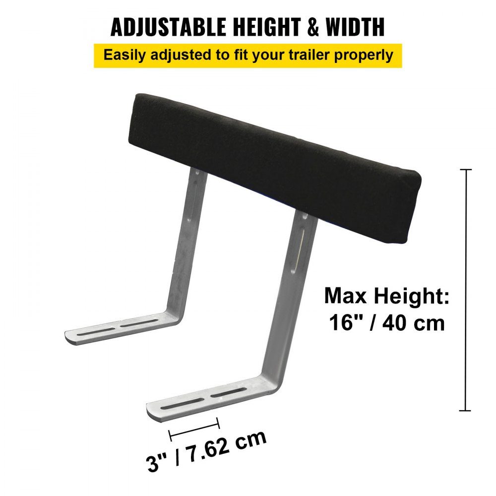 Boat trailer guide, 122 cm, 2 pieces. Trailer guide made of stainless steel, trailer guide with carpet-padded boards, including mounting material, for ski boat, fishing boat or sailboat trailers