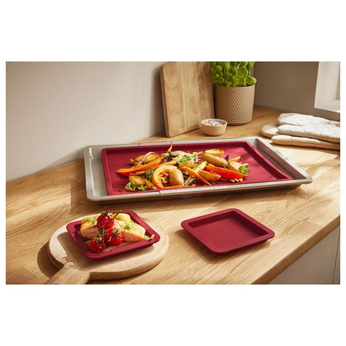 SILVERCREST® Silikon-Riegelform-Set / Brotbackform / Backmatten-Set, für maximale Antihaftwirkung ohne Einfetten (Backmatten-Set 3-teilig)