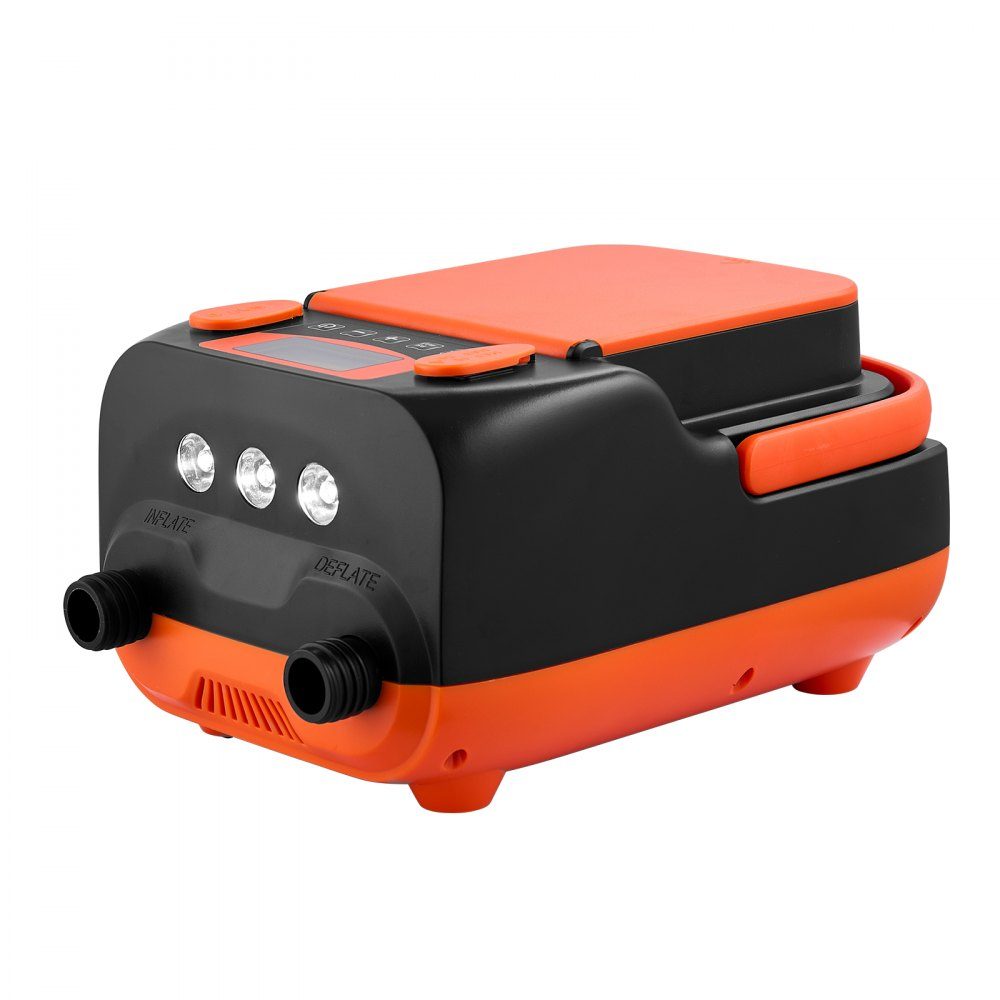 Paddleboard Pump (20 PSI) with USB Output, Two-Stage Electric SUP Air Pump with Auto Shut-Off and LED Light, Inflate and Deflate 12V DC, Ideal for Inflatable Boat Mattresses