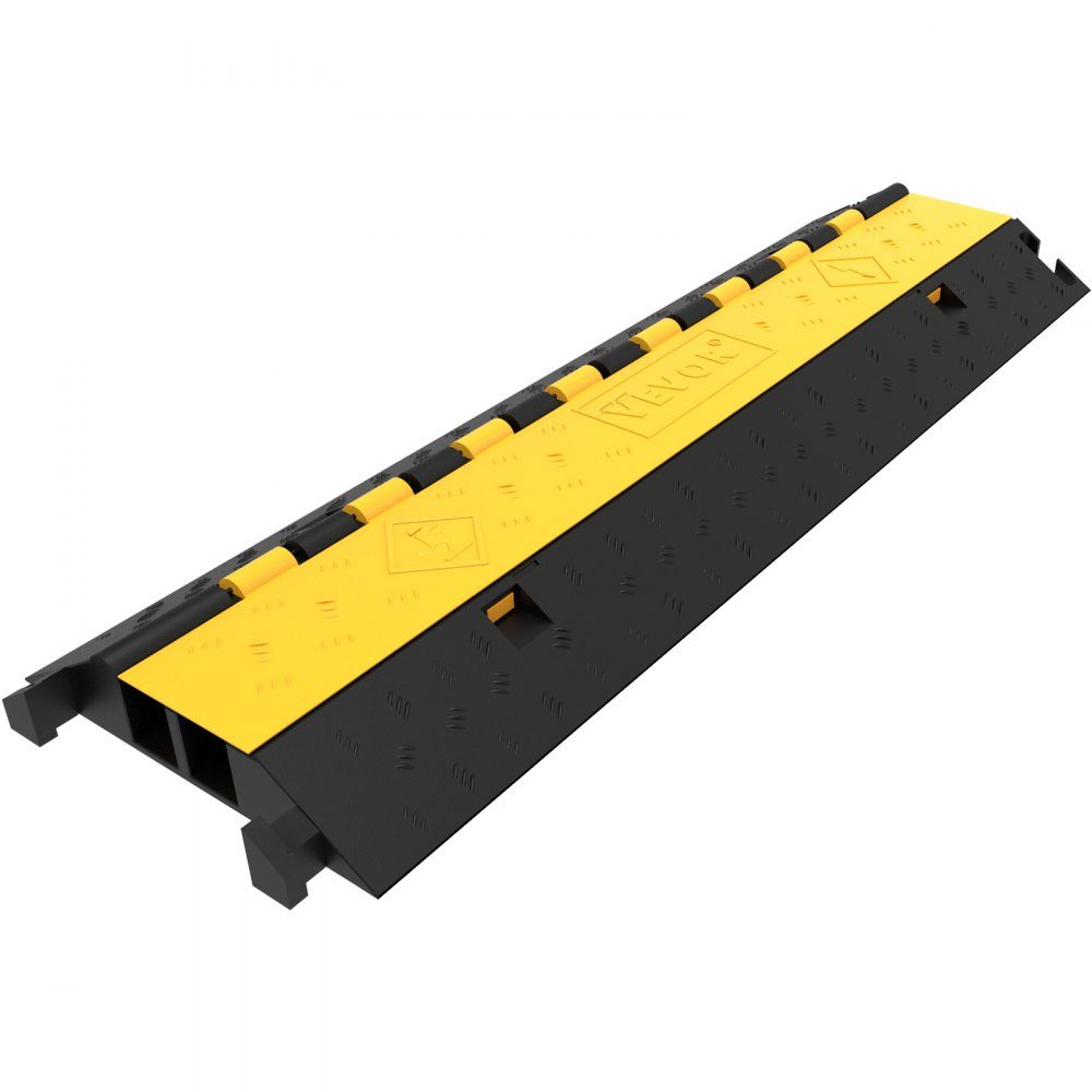Kabelschutzmatte Kabelkanal Schwarz Kabelkanal Außenbereich 2 Kanäle Heavy Duty 66.000 lb Tragkraft Kabel Draht Kabelabdeckung Rampe Speed ​​Bump Auffahrt 103 x 25,5 x 5 cm