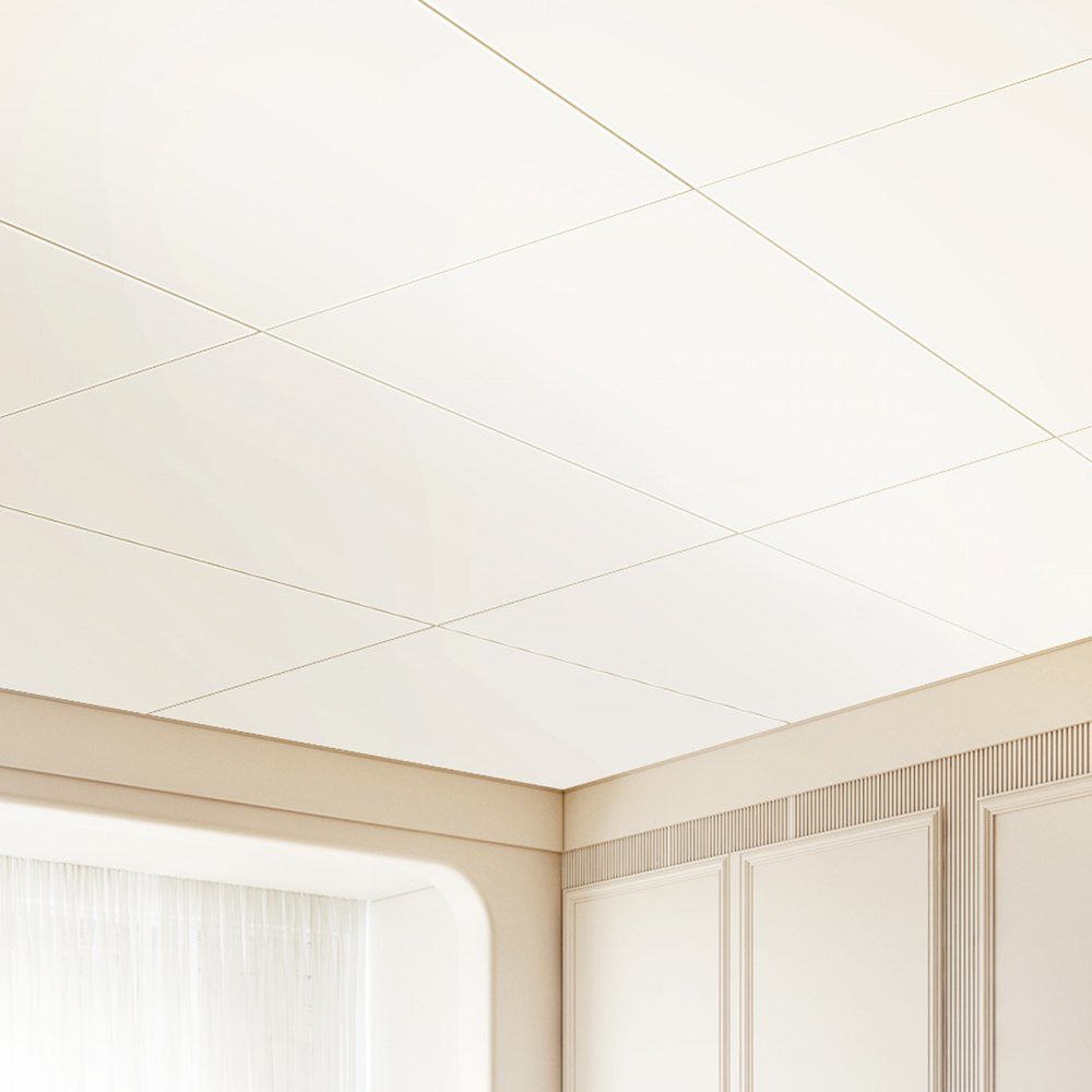 Ceiling Panels 10pcs 24x24 Inch Suspended Ceiling Panels Made of High Quality PVC Foam Fireproof Good Flexibility and Easy Installation Ceiling Panel for Home Office Decoration Smooth White