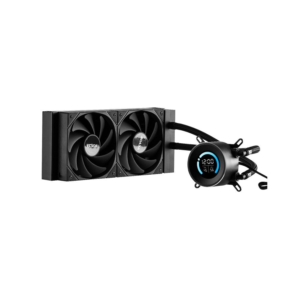 Flüssigkeitskühler AIO CPU-Wasserkühler, 120 mm PWN-Lüfter, 1,8-Zoll-Display, max. 2200 U/min, CPU-Kühler, Lüfter, PC-Wasserkühlung für Intel 115X/1366/2011/1700/1200 AMD AM4/AM5