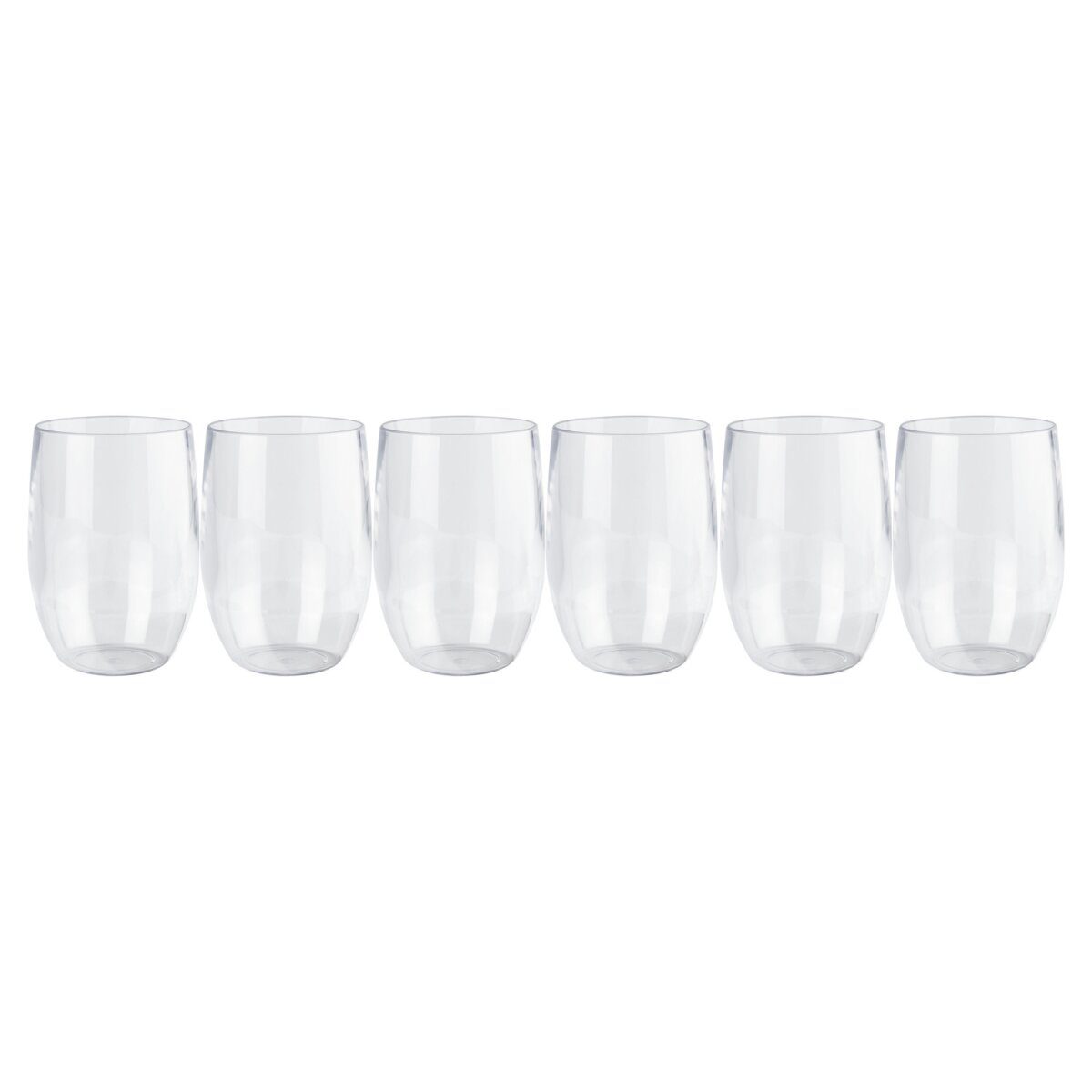ERNESTO® glazenset van stevig kunststof, 6-delig (waterglazen, transparant)