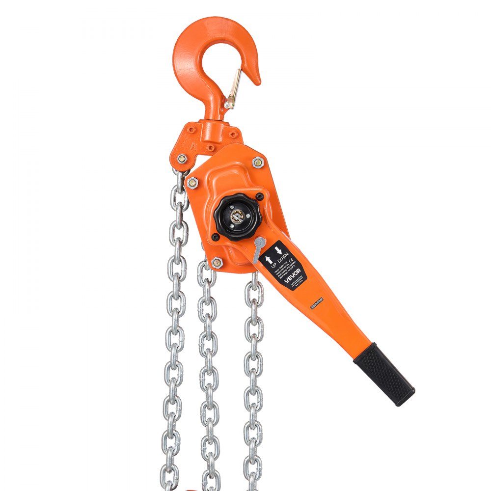 Lever Hoist, 6 Ton Capacity Hand Chain Hoist, 3m Hoist Hoist, G80 Alloy Steel Chain with Double Pawl Mechanical Brake, Ratchet Hoist, 360° Swivel Hooks for Warehouse Construction, Garage