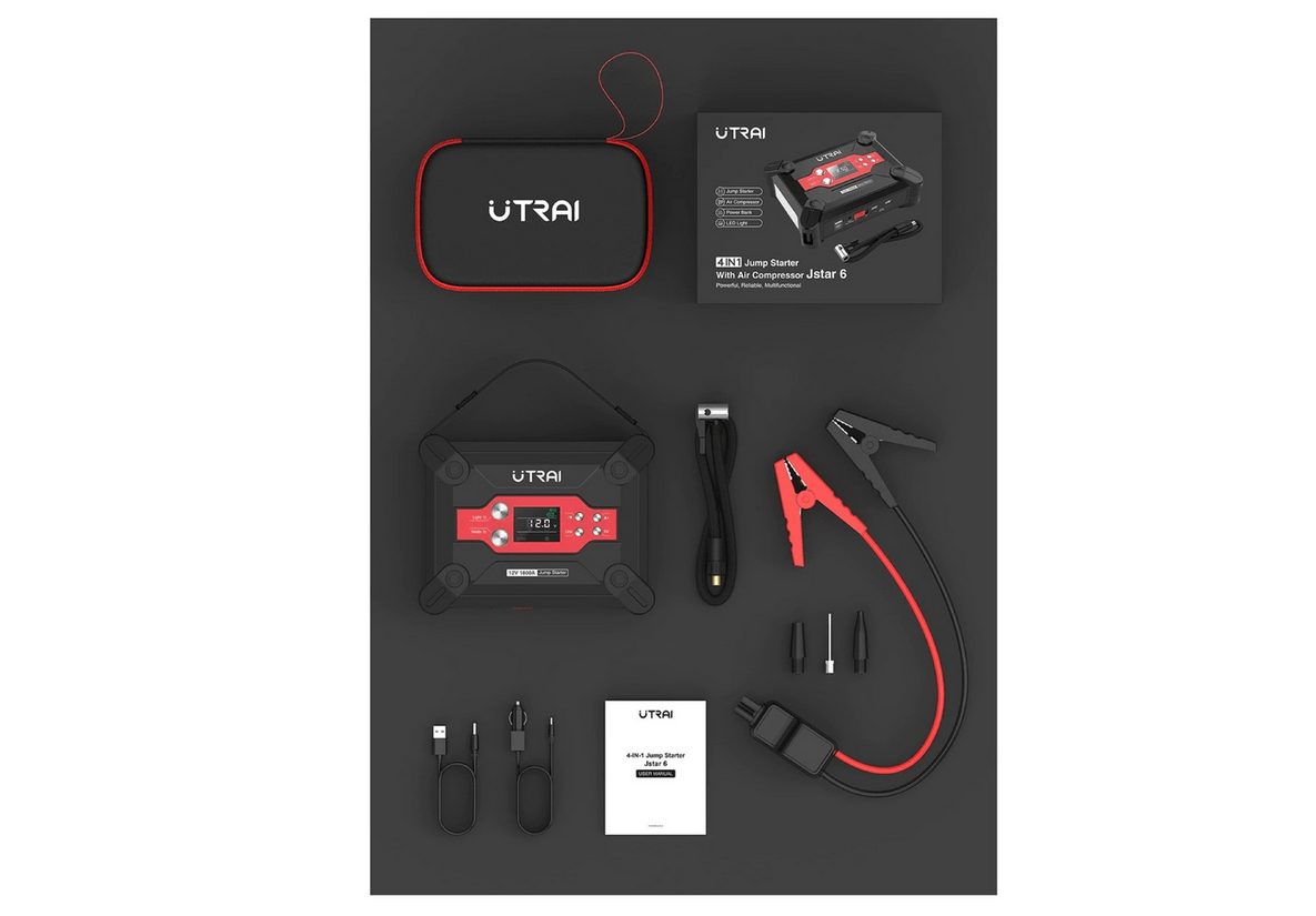 UTRAI JUMP STARTER BOOSTER START POWERBANK COMPRESSEUR 1800A PUISSANCE modèle 2022