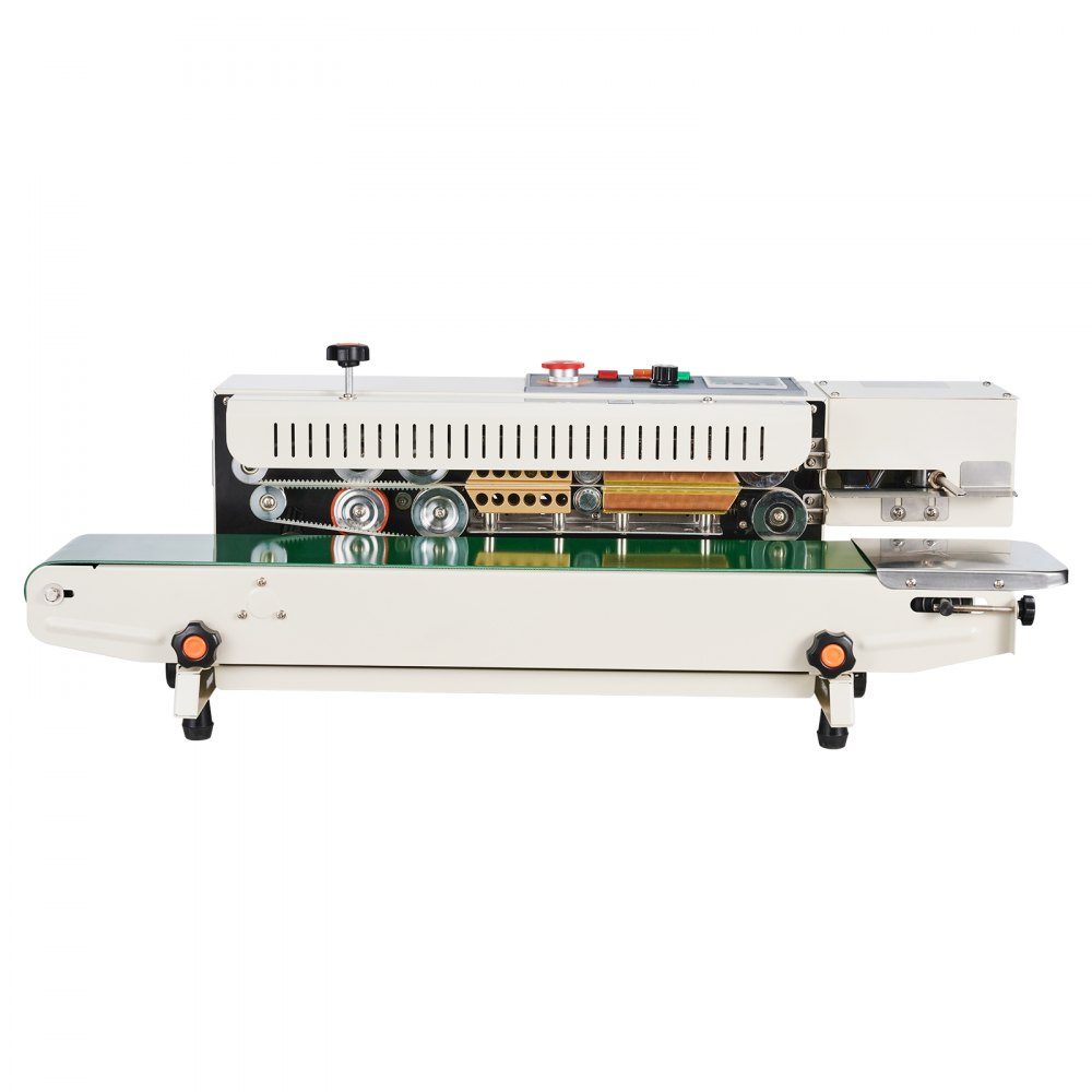 Continuous Bag Band Welding Machine, 0.24-0.47 inch/6-12mm Welding Width, Horizontal Band Welding Machine with Digital Temperature Control, Bag Welder for 0.02-0.8mm Plastic Bags, Inflation Function