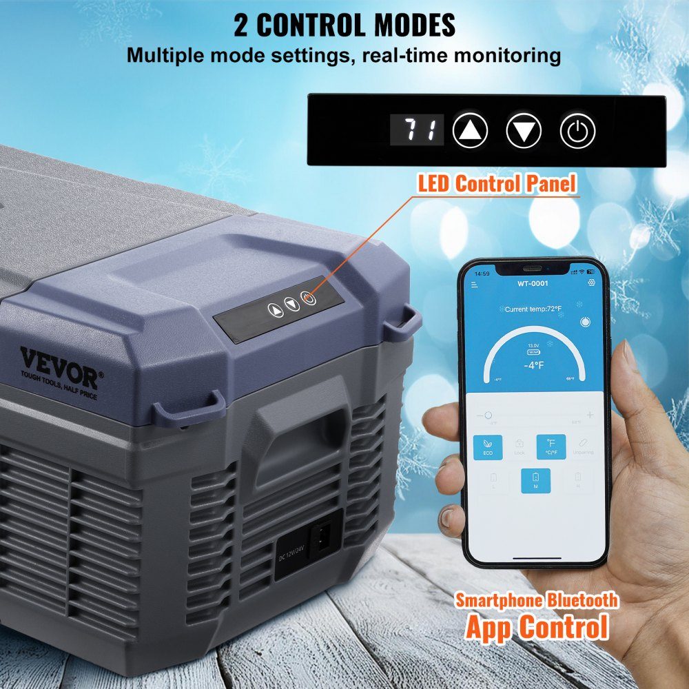 Car Refrigerator, 12V Car Fridge, Portable 15L Single Zone Freezer, Adjustable Range from -4℉ to 68℉, 12/24V DC und 100-240-V-AC- Compressor Cooler for Outdoor, Camping, RV