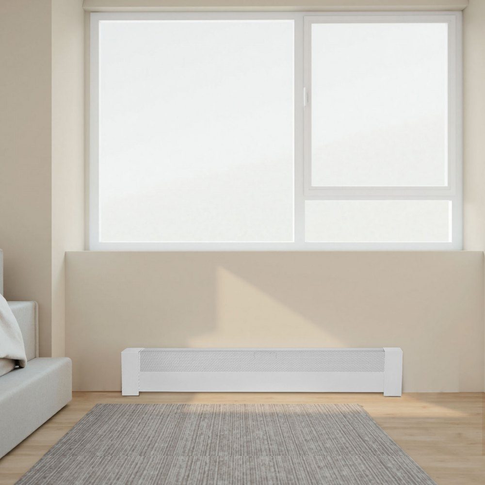 Couvercles de chauffage série Basic 1221 x 80 x 193 mm, couvercle avant de radiateur électrique standard, couvercle de remplacement en acier robuste pour chambre à coucher, blanc – Réf. HT-24393