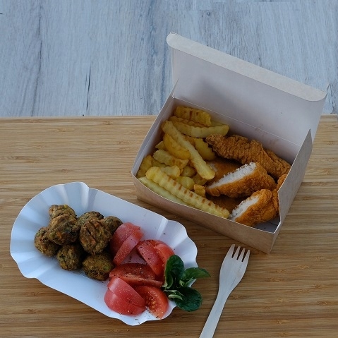 ECO Box Huhn 16x10x6cm 100 Stück Nuggets Burger- und Pommes-Box Restaurant Imbiss Foodtruck Bistro ECO Box Huhn 16x10x6cm 100 Stück Nuggets Burger- und Pommes-Box Restaurant Imbiss Foodtruck Bistro
