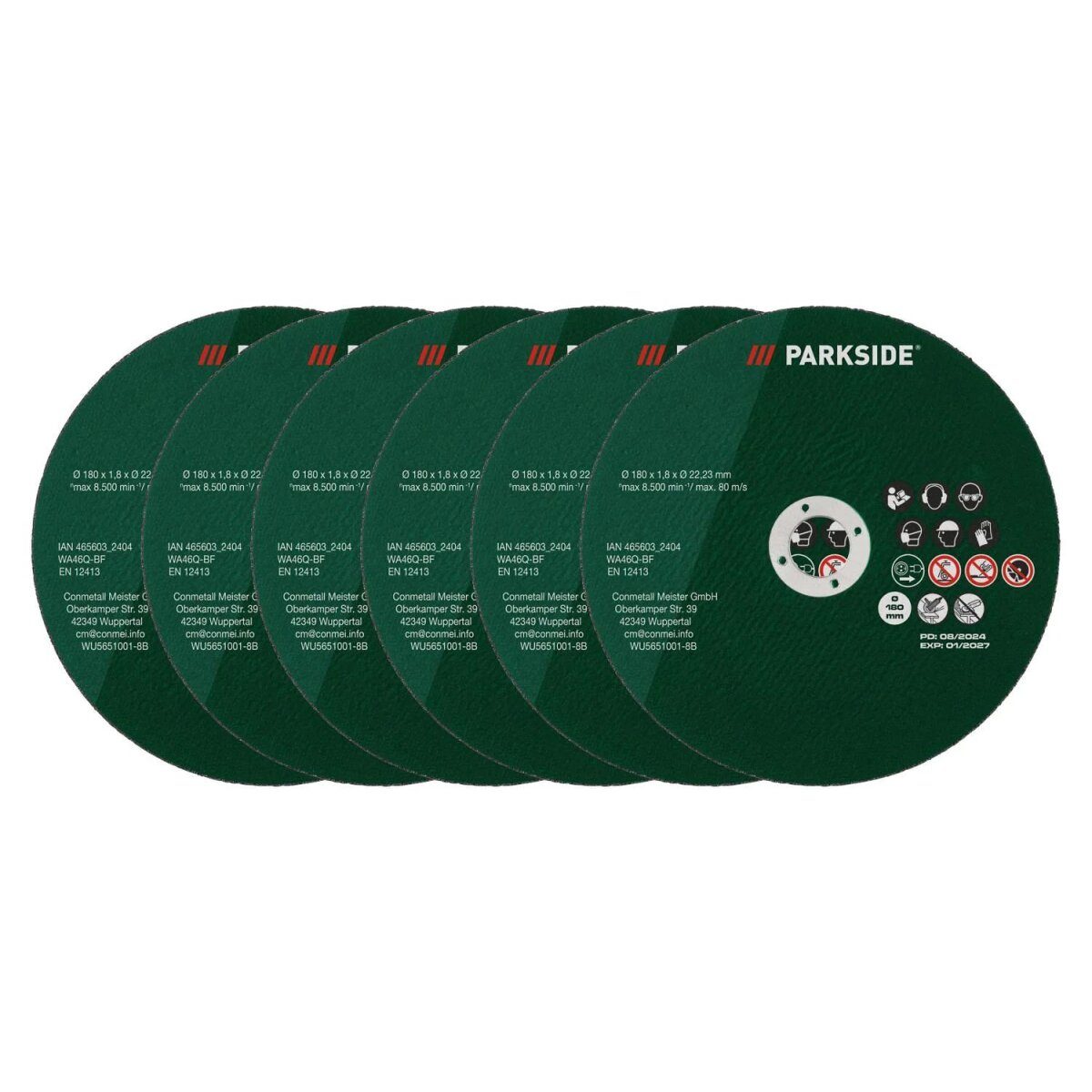 PARKSIDE® metal cutting discs / stainless steel cutting discs, Ø 180 mm, 6 pieces (metal)