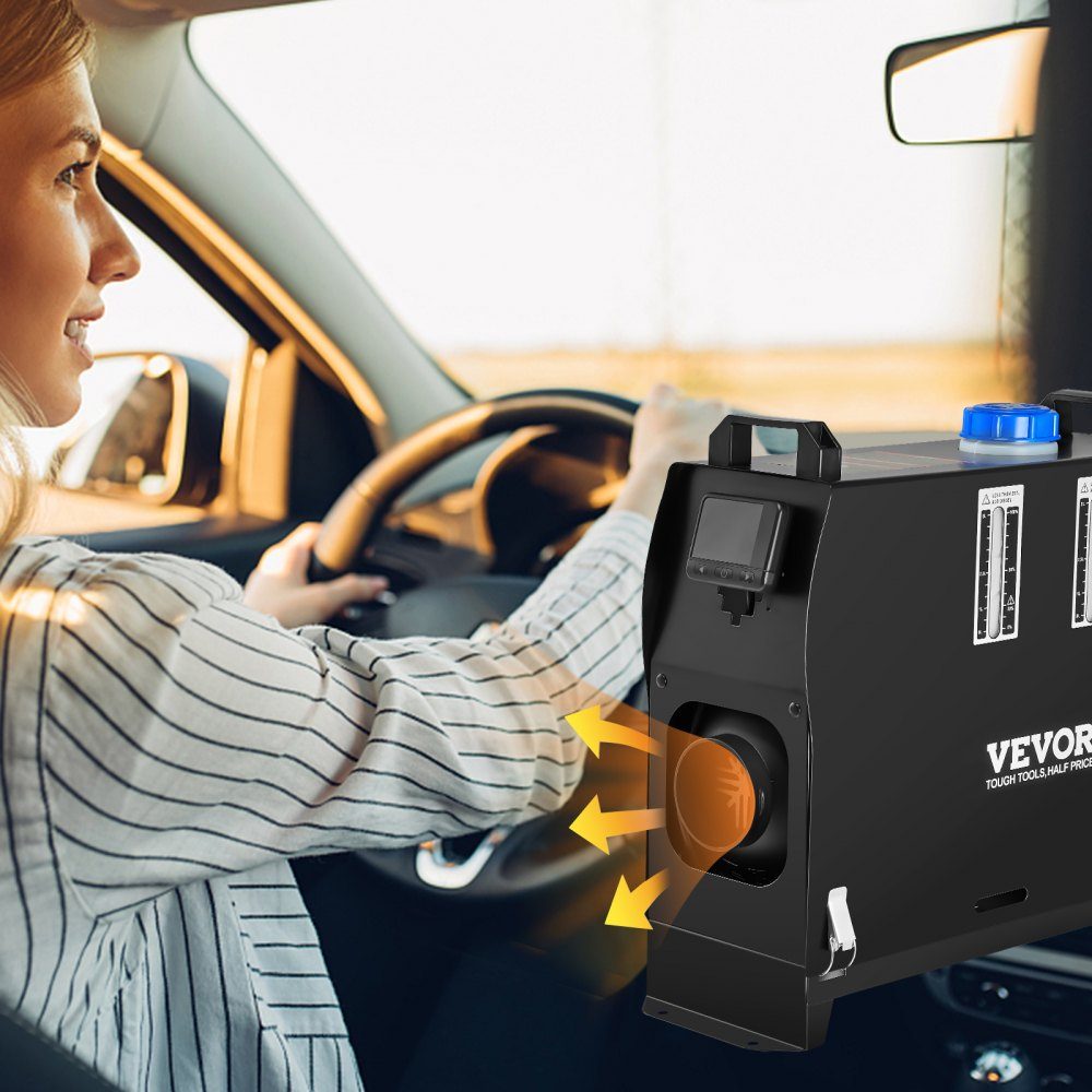 12V 5-8KW Zusatzheizung Diesel-PKW-Kraftstoff, Diesel-Zusatzheizung Luftheizung Luft-Diesel, Luft-Diesel-Heizung für Auto RV LKW Wohnmobil Bus mit Fernbedienung Schwarz LCD-Schalter & 1 Luftauslass
