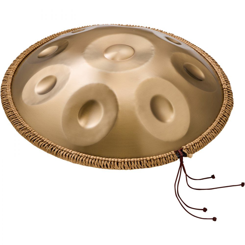 Handpan, 55 cm, 9 notes, tambour à main en ré mineur, instrument de batterie avec maillets, support de handpan 440 Hz et sac de transport, tambour sonore en acier de guérison, instruments de percussion pour adultes et débutants