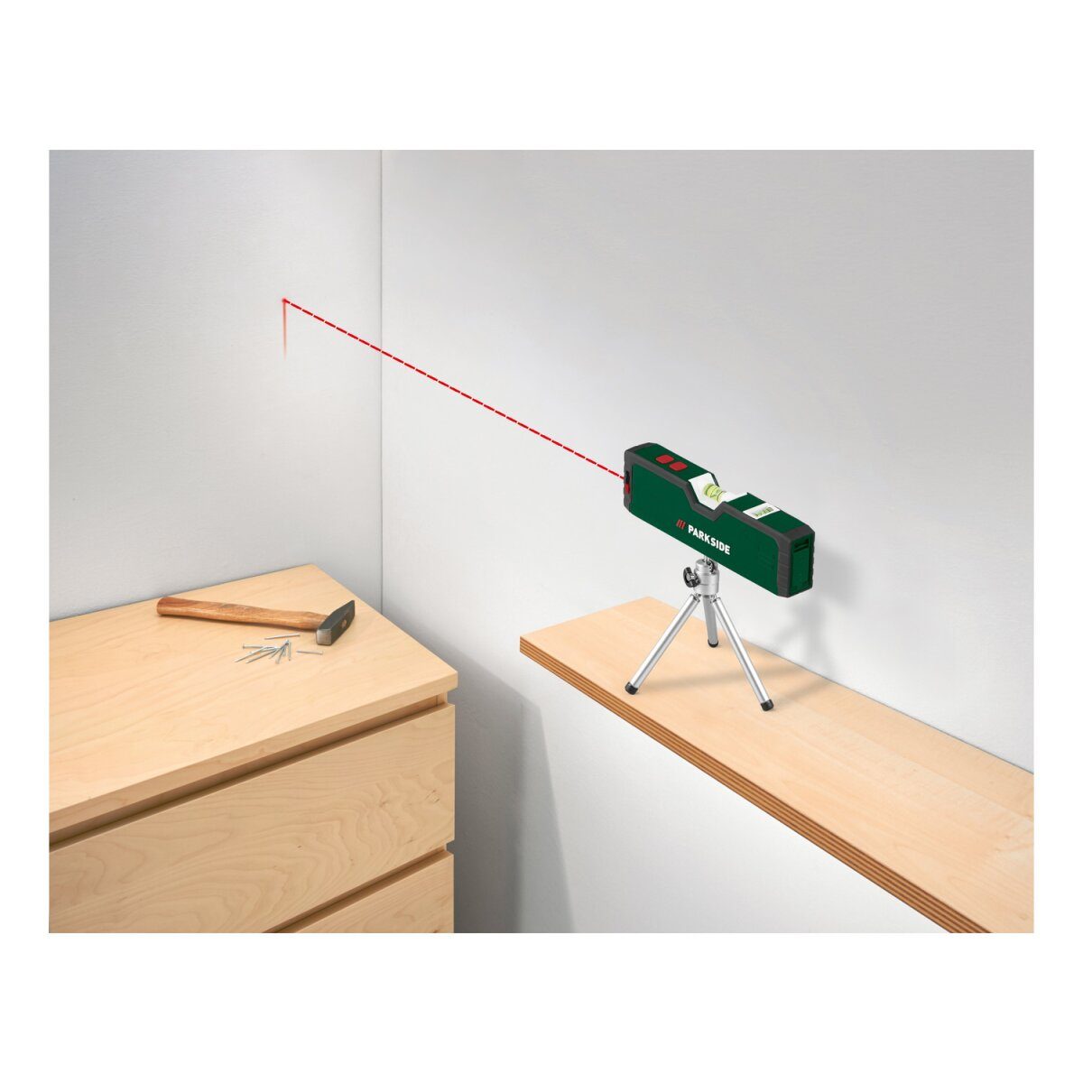 PARKSIDE® laser spirit level “PLW A5”, with illuminated tube levels