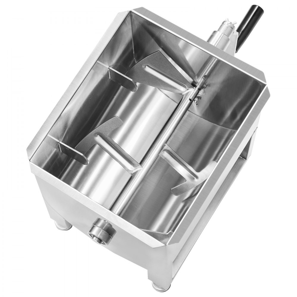 Handmatige vleesmixer, vleesverwerkingsapparatuur (maximaal mengen 13,61 kg vlees), roestvrijstalen vleesmixer, worstmixer met reductietandwiel, handmixer voor gehakt Handmatige vleesmixer, vleesverwerkingsapparatuur (maximaal mengen 13,61 kg vlees), roestvrijstalen vleesmixer, worstmixer met reductietandwiel, handmixer voor gehakt