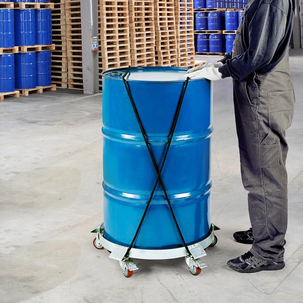 Barrel roller 250L transport roller carbon steel roller board inner diameter Ø607mm barrel trolley with 5 universal wheels (2 with brakes) transport trolley for transporting barrels up to 567kg