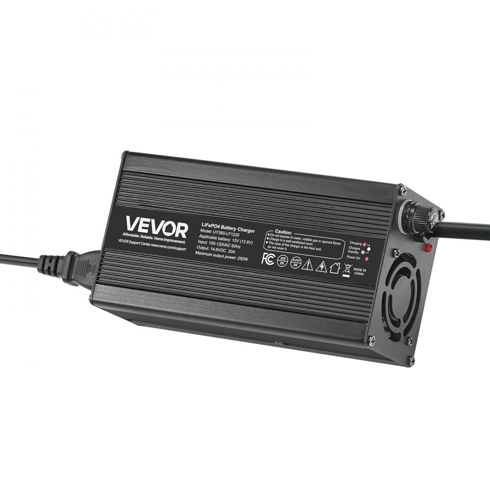 12V 20A batterijlader 14,6V DC laadspanning met Anderson-connector LED-indicator 0V activering voor lithium LiFePO4 Deep Cycle Boat RV-batterijen