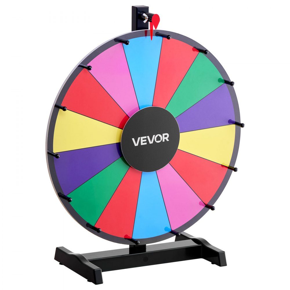Roue de la Fortune, Roue de la Fortune (457 mm), 14 Compartiments, Roue de la Fortune avec Support, Jeux de Loterie, Gagner, Roulette, avec Tableau Éponge et 2 Marqueurs, 6 Couleurs, Roue des Prix, Idéale pour Fête, Pub, Foire Commerciale