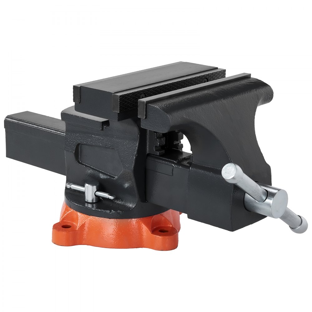Schraubstock, 203 mm Backenbreite, 203 mm max. Backenöffnung, 360° drehbarer Feststellfuß, 94 mm Ausladung, Werkbankschraubstock aus Sphäroguss, Zwei-Wege-Backen zum Spannen von Rundrohren Schraubstock, 203 mm Backenbreite, 203 mm max. Backenöffnung, 360° drehbarer Feststellfuß, 94 mm Ausladung, Werkbankschraubstock aus Sphäroguss, Zwei-Wege-Backen zum Spannen von Rundrohren