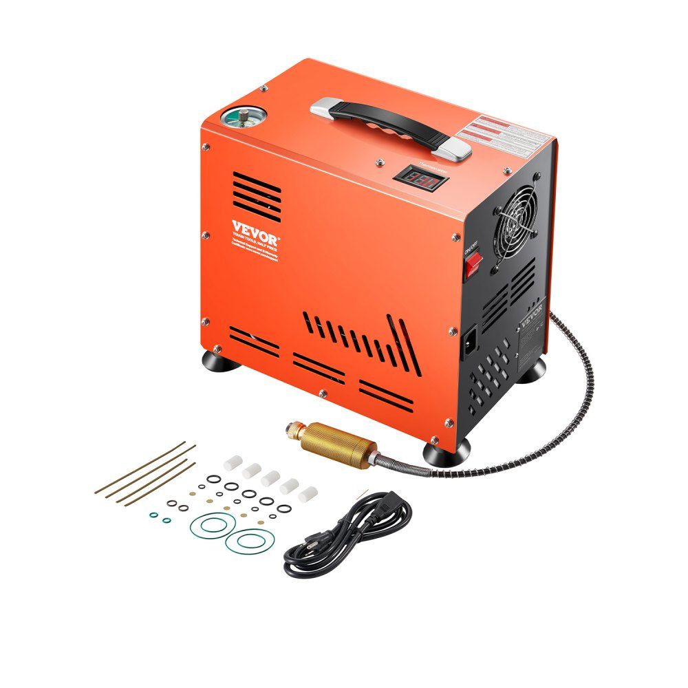 PCP Air Compressor, 800W Double Cylinder PCP Air Rifle Compressor 310bar/30MPa with Built-in Fan Cooling System, Auto Stop | Oil-free paintball tank compressor for air rifle, diving tank