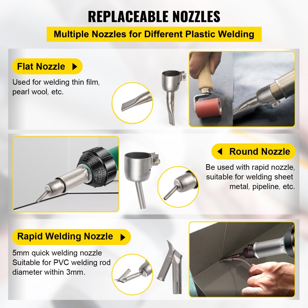 Plastic welding machine hot air gun 1600W PVC welding gun 40-60℃ plastic hot air welding machine incl. 4x replacement nozzles slot knife 3m cable for welding PE/PP/PVC plastic panels Plastic welding machine hot air gun 1600W PVC welding gun 40-60℃ plastic hot air welding machine incl. 4x replacement nozzles slot knife 3m cable for welding PE/PP/PVC plastic panels