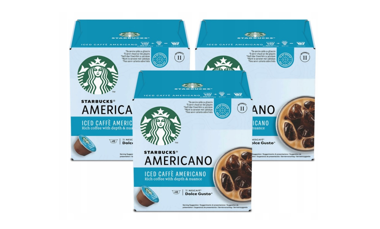 3× capsules Starbucks Ice Americano café glacé Dolce Gusto