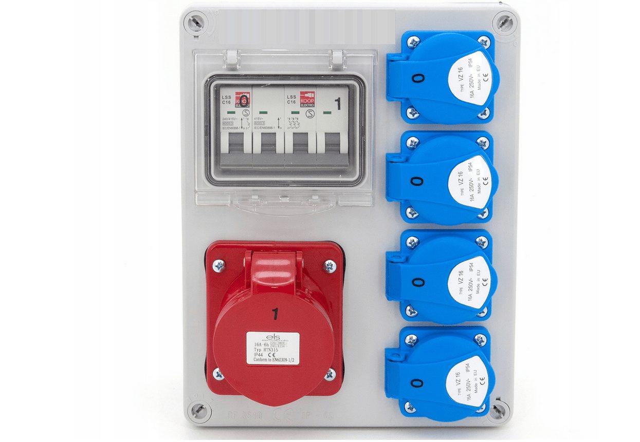 #VENTE# Distributeur électrique mural 1x prise de courant de chantier 16A / 4x230V