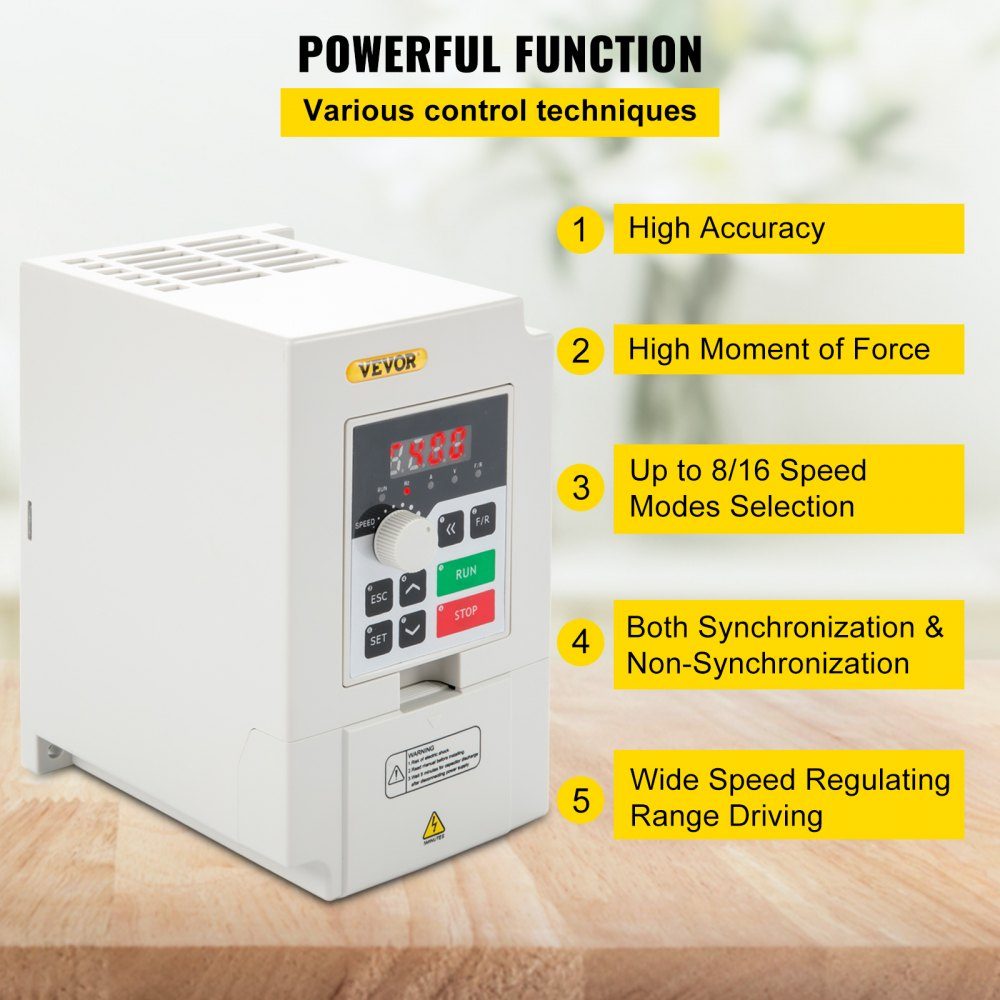 Variable Frequency Inverter 220V 3KW 4HP Variable Inverter VFD Speed ​​Controller CNC Inverter -5~40°C Vibration <0.5G Input/Output Current 0-14A Input 1 or 3 Phase VFD Converter