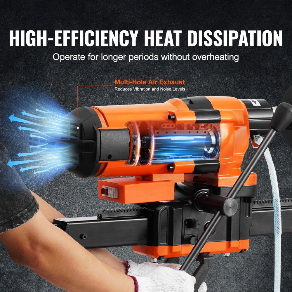 Kernbohrmaschine Diamant-Kernbohrmaschine mit Bohrdurchmesser 2-30 cm mit Ständer und Kernbohrmaschine, 3500 W robuste Betonkernbohrmaschine, Nass- und Trockenanwendung für Betonsteine