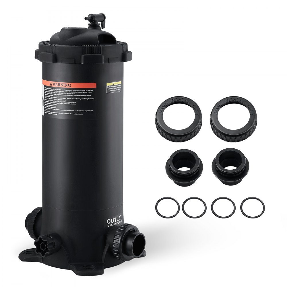 Cartridge Pool Filter, 380 x 380 x 710mm Integrated Pool Filter, Above Ground Swimming Pool Filtration Filter System with Upgrade Filter and Leakproof Housing for Hot Tubs, Spa Inflatable Pools