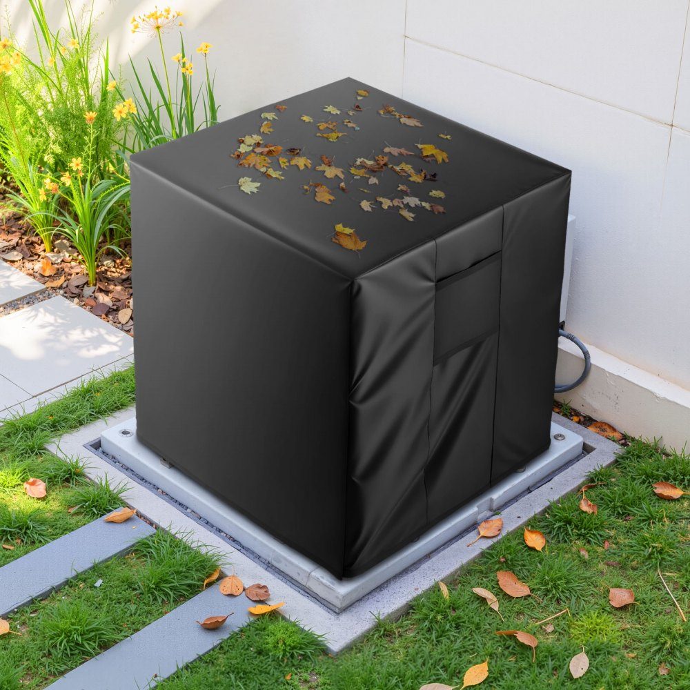 Air Conditioner Cover 762 x 762 x 810mm Triple Layer Waterproof Polyester Fabric Protective Cover Universal Fit Black