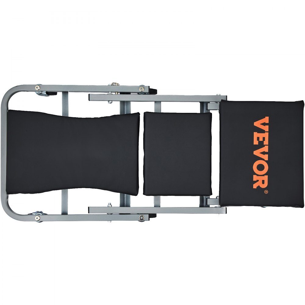 2 in 1 car workshop rolling board, workshop lounger, assembly lounger, workshop stool, 915 x 415 x 128 mm, assembly rolling board seat, steel + vinyl, 360° rotating wheels, folding seat, load capacity up to 136 kg, rolling lounger