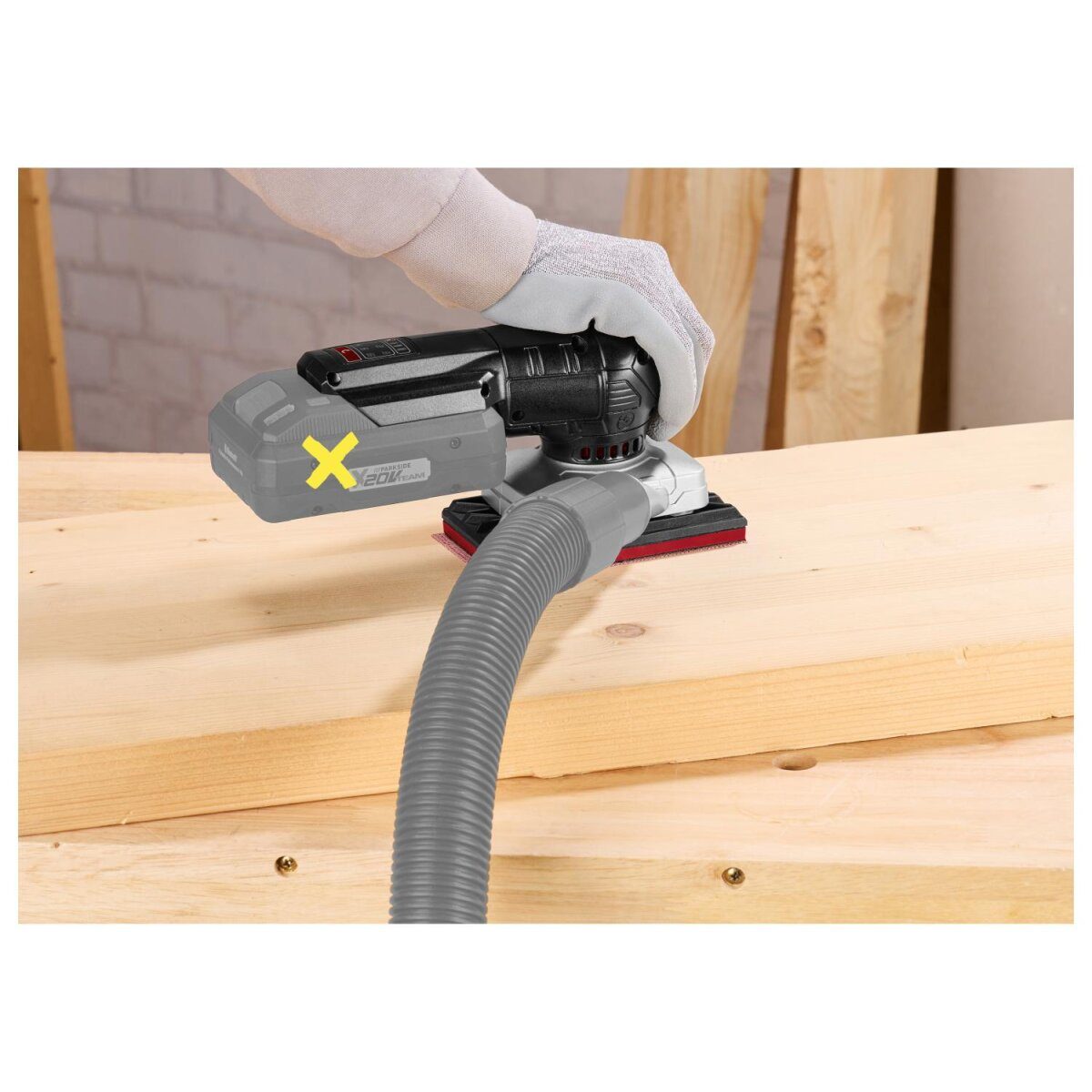 PARKSIDE PERFORMANCE® Akku-Schleifgeräte, 20V Akku-Schwingschleifer PAMPS 20-Li A2, ohne Akku und Ladegerät