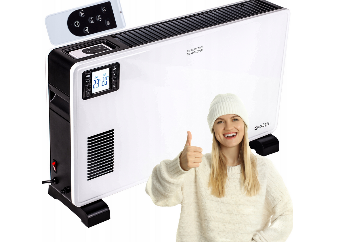 Ogrzewanie konwektorowe OGRZEWANIE ELEKTRYCZNE KONWEKTOR TERMOSTAT 2300W z pilotem dotykowym Ogrzewanie konwektorowe OGRZEWANIE ELEKTRYCZNE KONWEKTOR TERMOSTAT 2300W z pilotem dotykowym