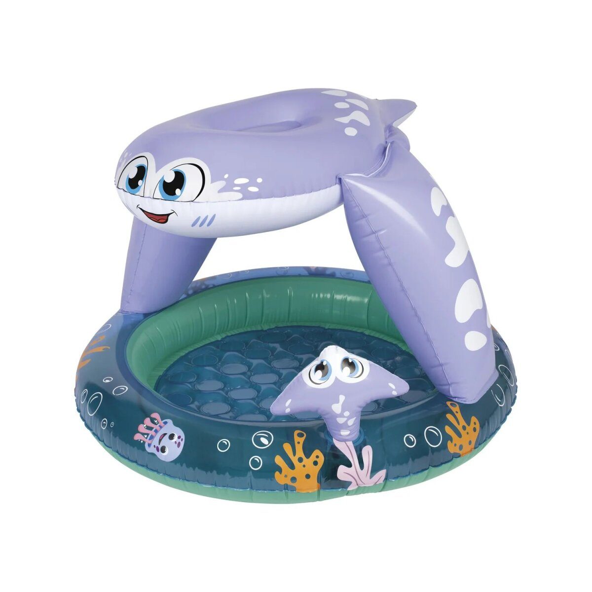 PLAYTIVE Kleinkinder Planschbecken, mit Luftpolsterboden (lila/blau)