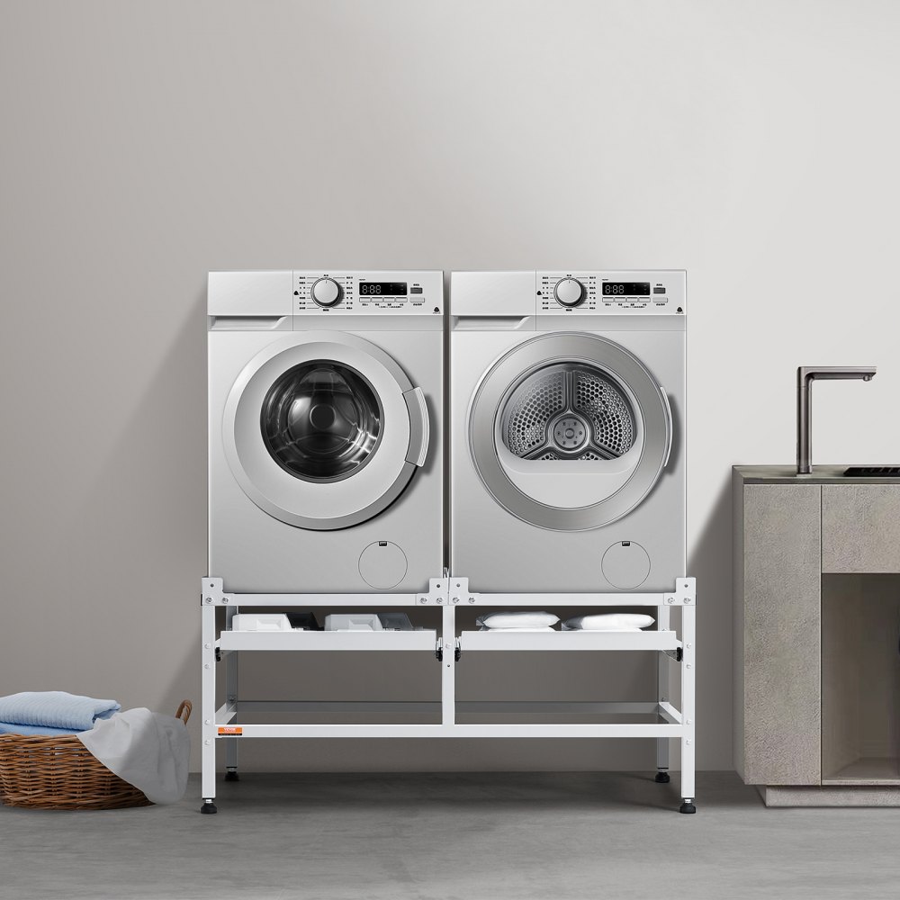 Waschmaschinen-Untergestell, 1230 x 635 x 625 mm Plattform für Waschmaschine, 267 kg Tragkraft, Waschmaschinen- und Trockner-Untergestell mit Doppelböden, 4 verstellbare Füße zum Anheben von Waschmaschinen Waschmaschinen-Untergestell, 1230 x 635 x 625 mm Plattform für Waschmaschine, 267 kg Tragkraft, Waschmaschinen- und Trockner-Untergestell mit Doppelböden, 4 verstellbare Füße zum Anheben von Waschmaschinen