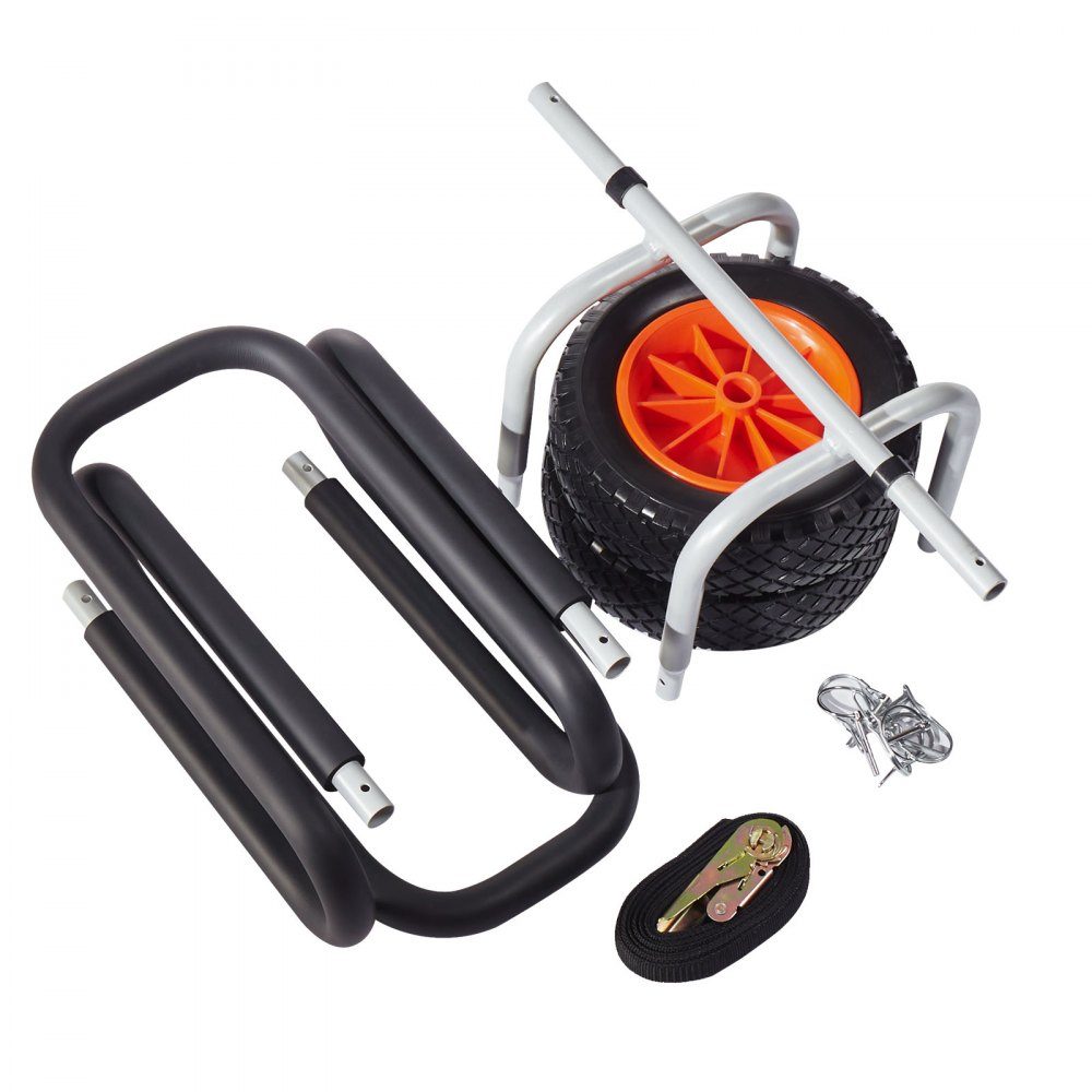Transportwagen, 68 kg, Stand Up Paddle Board Trolley mit 25,4 cm Vollgummireifen, Schaumstoffpolsterung, Spanngurt, ideale Transporthilfe für Paddleboards und Surfbretter, 520 x 500 x 680 mm