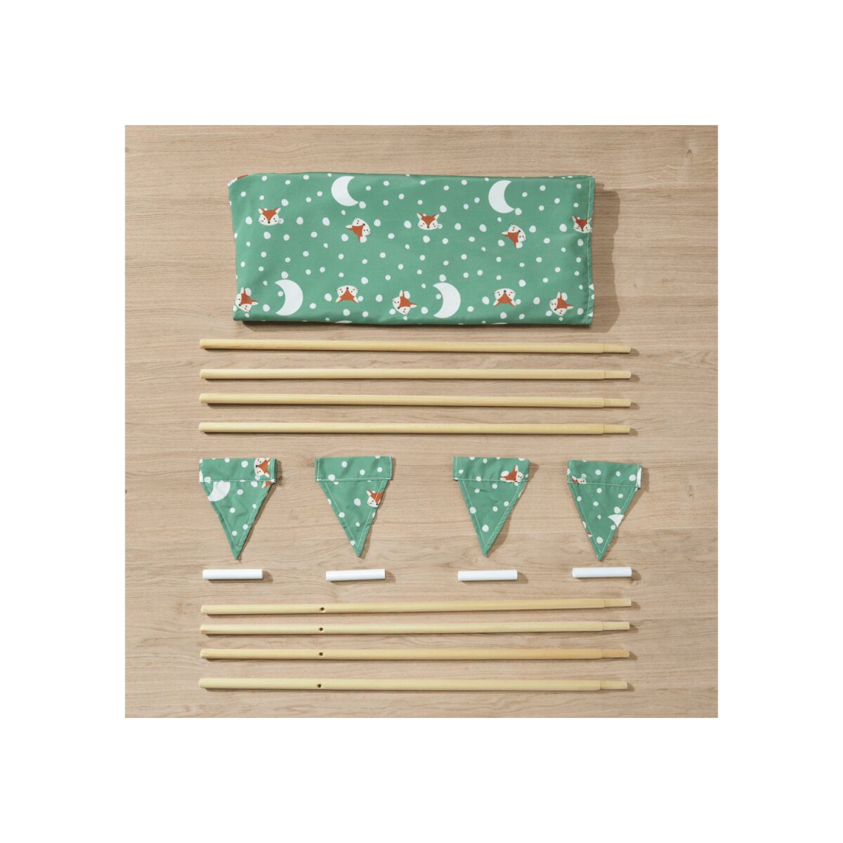 Tipi tente de jeu en bois lupilu®, avec coton