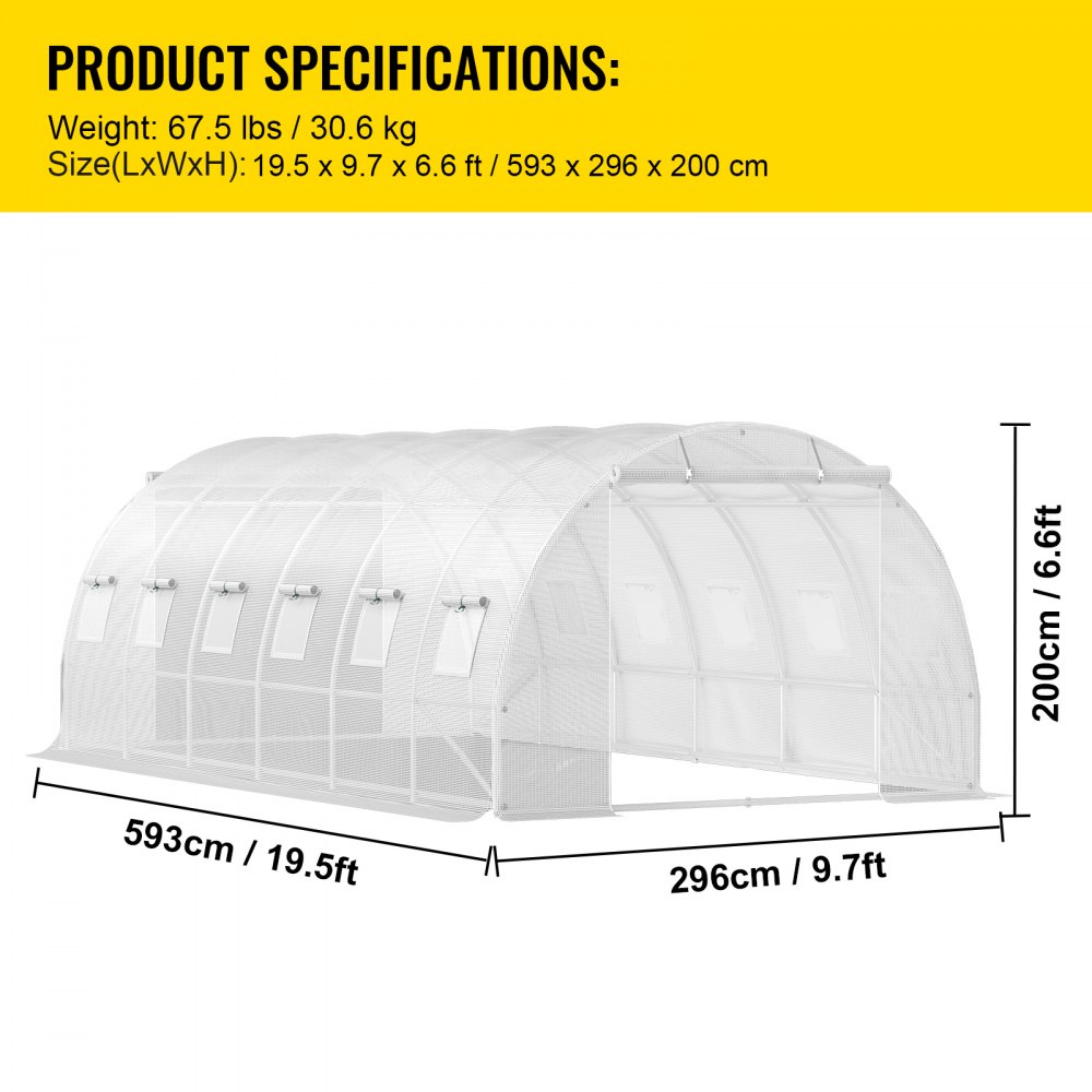 Serre film 6,1 x 3 x 2,1 m, serre avec toit voûté, structure en acier galvanisé, 140 g/cm³, serre mobile en PE, cadre froid étanche et résistant aux UV, adaptée à la culture de légumes, fleurs, plantes. Serre film 6,1 x 3 x 2,1 m, serre avec toit voûté, structure en acier galvanisé, 140 g/cm³, serre mobile en PE, cadre froid étanche et résistant aux UV, adaptée à la culture de légumes, fleurs, plantes.