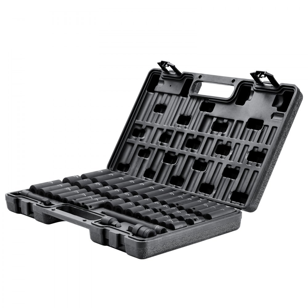 Jeu de douilles professionnel en acier allié CR-V Jeu de 48 douilles Clé à chocs à douilles de profondeur 8-22 mm, clé à douille HRC 42-48 avec mallette à outils, extracteur de vis métrique Jeu de douilles professionnel en acier allié CR-V Jeu de 48 douilles Clé à chocs à douilles de profondeur 8-22 mm, clé à douille HRC 42-48 avec mallette à outils, extracteur de vis métrique