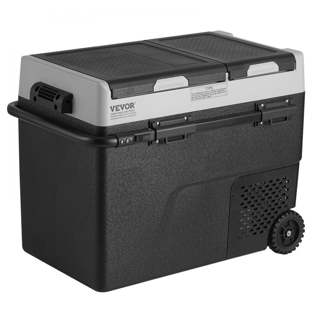 Portable Car Fridge, 12V Car Fridge, 58L/61.5QT Portable Dual Zone Freezer, -20°C to 20°C Adjustable Temperature, Compressor Cooler for Home, Outdoor, Camping