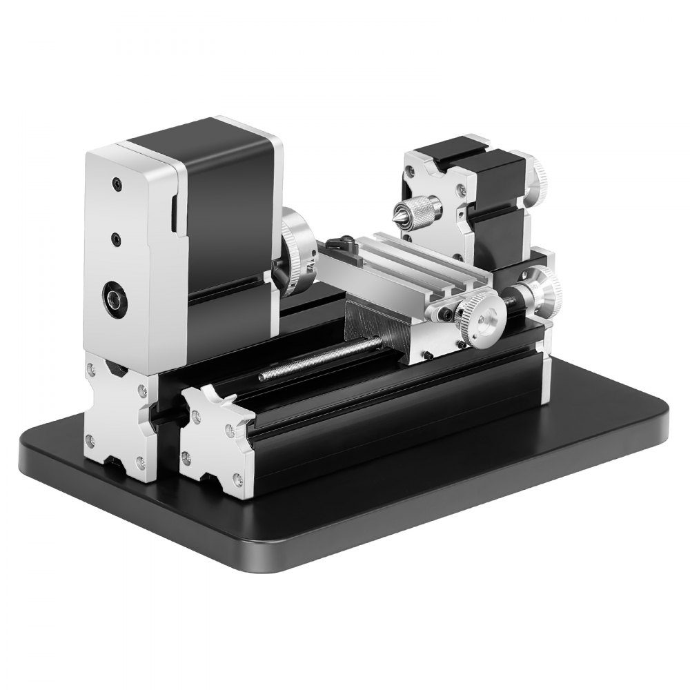 Mini metal lathe 70x130 mm, milling machine 20000 rpm, 36W high performance motor, 3-jaw chuck, didactic metal lathe with protection for machining precision parts