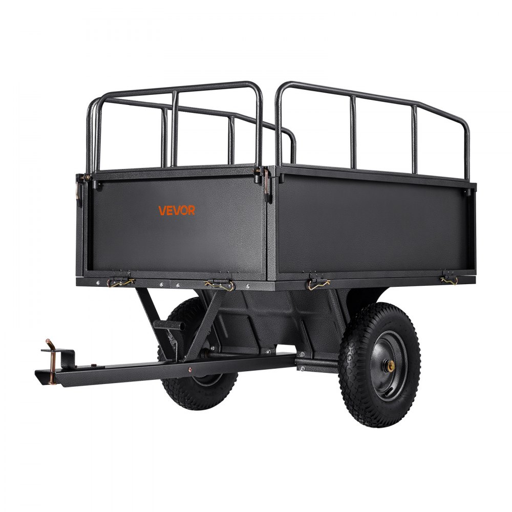 Dump Trailer 500lb Capacity ATV UTV Transport Trailer Pull Behind Dump Truck with 16" Tires Hand Pull or Foot Pedal Yard Trailer for Lawn Mower Tractors Dump Trailer 500lb Capacity ATV UTV Transport Trailer Pull Behind Dump Truck with 16" Tires Hand Pull or Foot Pedal Yard Trailer for Lawn Mower Tractors