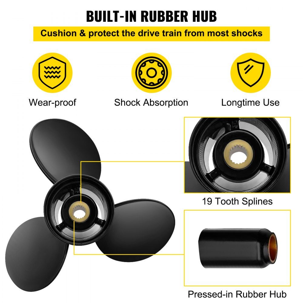 Outboard Propeller Replaces OEM 3817469 3 Blade Aluminum Boat Propeller with 14-1/4 x 21" Pitch Compatible with Volvo Penta SX Drive All Models 19 Splines Right Handed