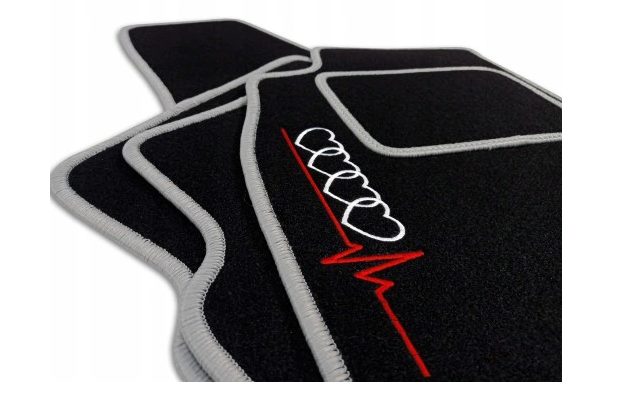 Handgemaakte velours matten vloermatten SET voor AUDI modelselectie + BORDUURSEL