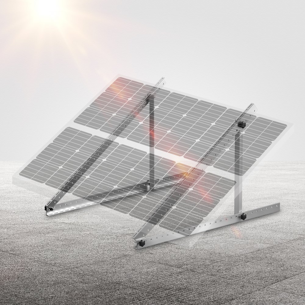Zonnepaneelbeugels 50" 0-90° verstelbare zonnepaneelbeugels voor 100-550W zonnepanelen, lichtgewicht aluminium beugels met opvouwbare kantelpoten voor campers, daken, boten, off-grid