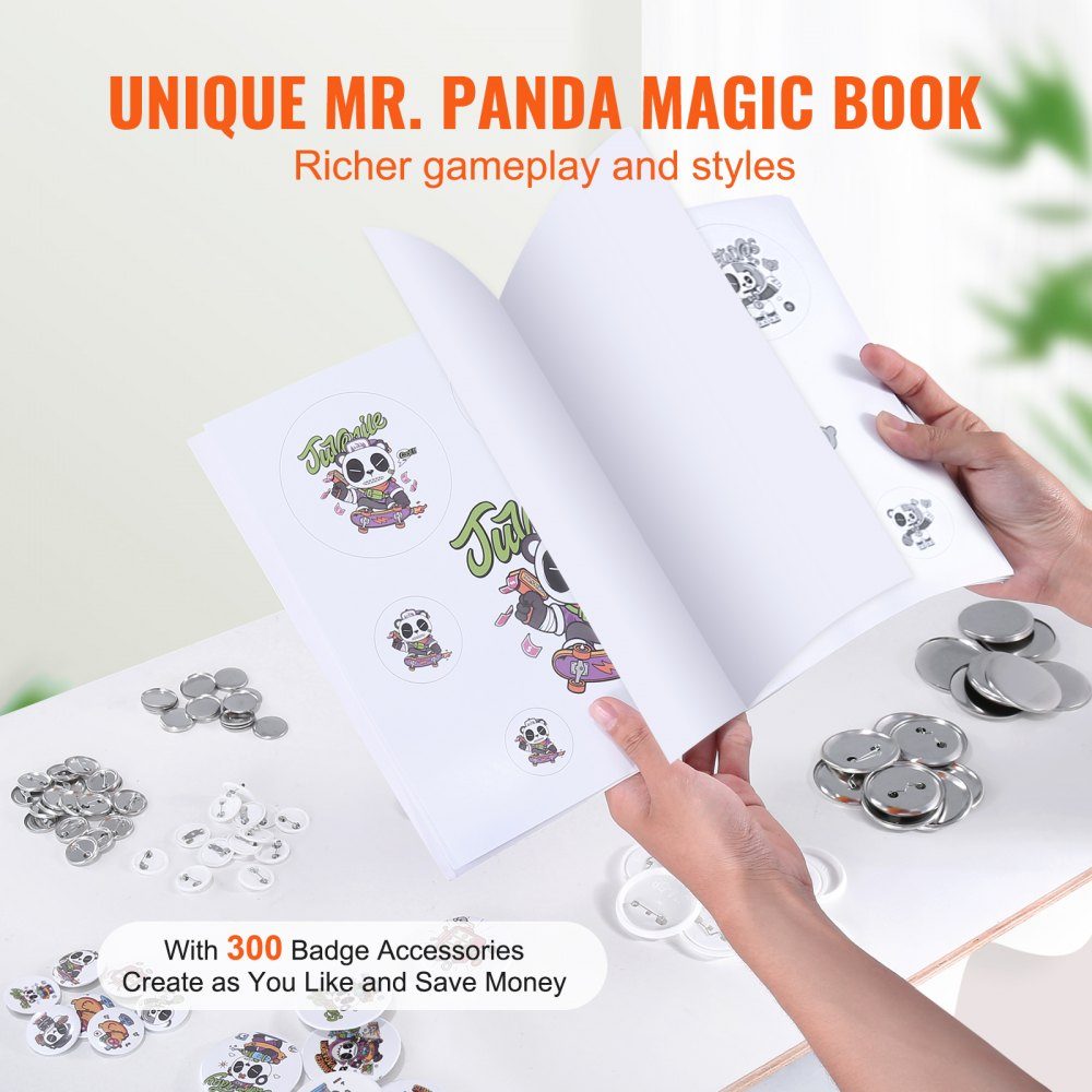 Button machine button maker machine 25/32/58 mm, badge punch press, button press, DIY badge press machine button badge maker for personalized badges including magic book