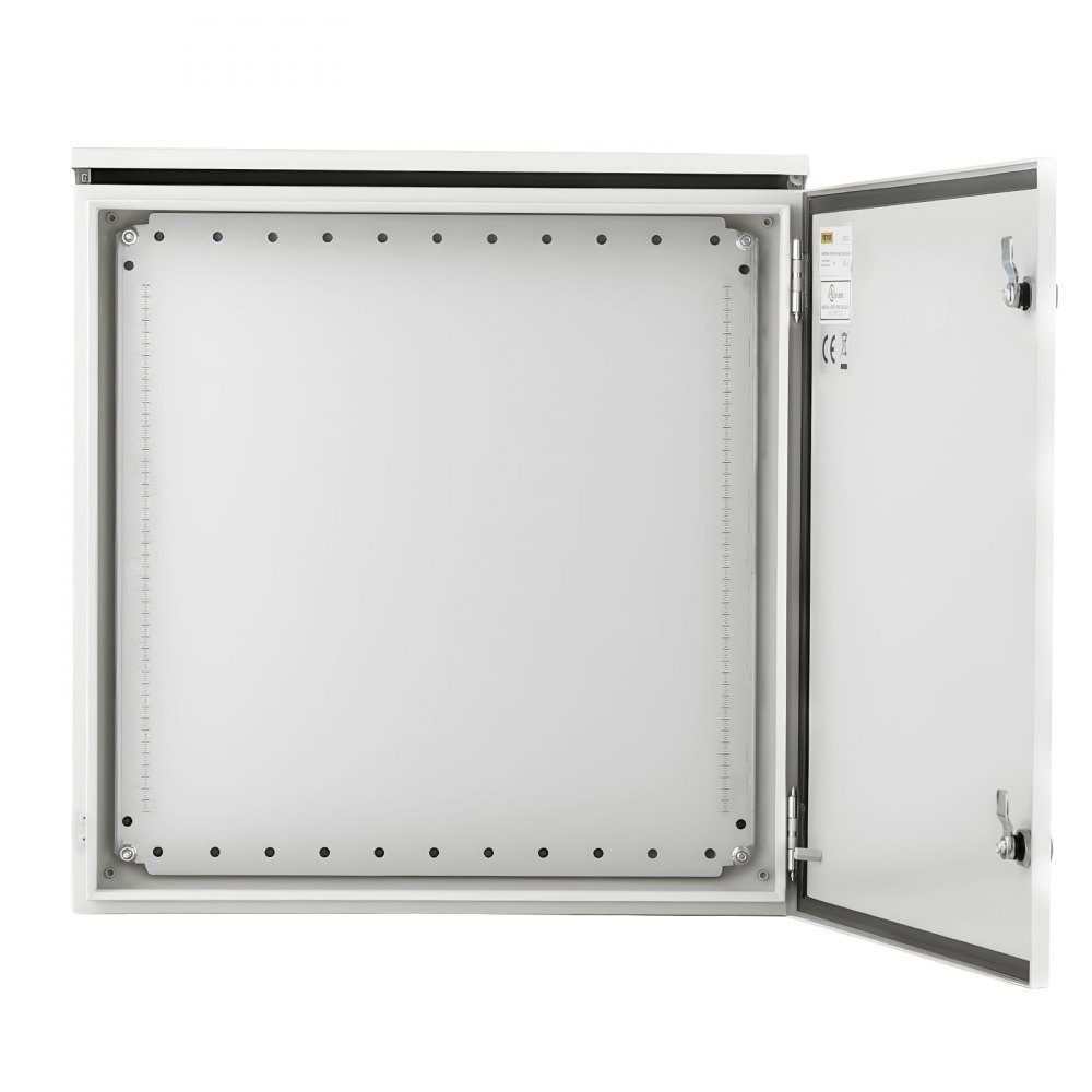 Panel Electrical Enclosure, 600 x 600 x 300mm, NEMA 4 Outdoor Enclosure, IP66 Waterproof and Dustproof, Cold Rolled Steel, Indoor Outdoor Folding Junction Box with Rain Cover
