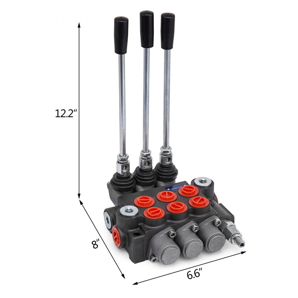 3 Bank Hydraulic Valve Hand Lever Valve, 11GPM Hydraulic Directional Control Valve Adjustable, 6.62kg Hydraulic Valve Hand Lever Valve Hydraulic Control Device for Agricultural Construction Machinery