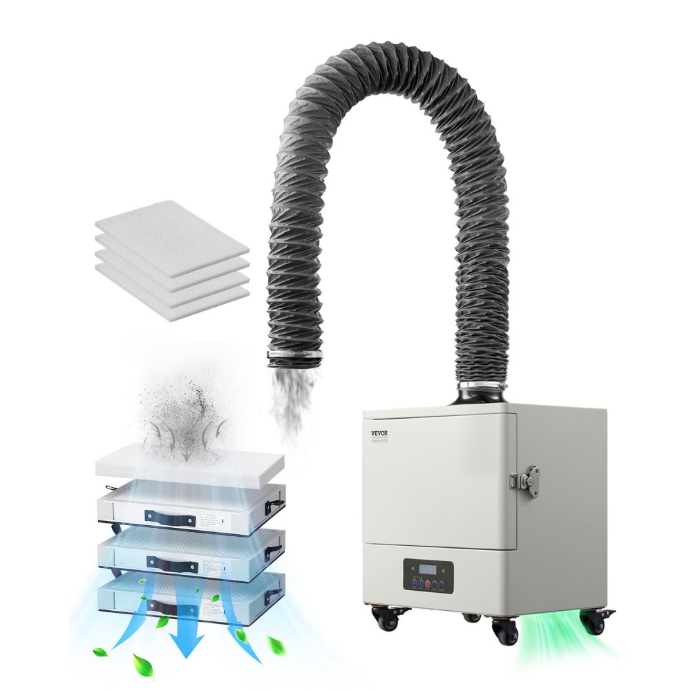 Lasrookafzuiger, 459 m³/h soldeerdampabsorber met 280 W motor, 4-traps filter, 10 versnellingen en afstandsbediening rookreiniger voor solderen, graveren, doe-het-zelf lassen Lasrookafzuiger, 459 m³/h soldeerdampabsorber met 280 W motor, 4-traps filter, 10 versnellingen en afstandsbediening rookreiniger voor solderen, graveren, doe-het-zelf lassen
